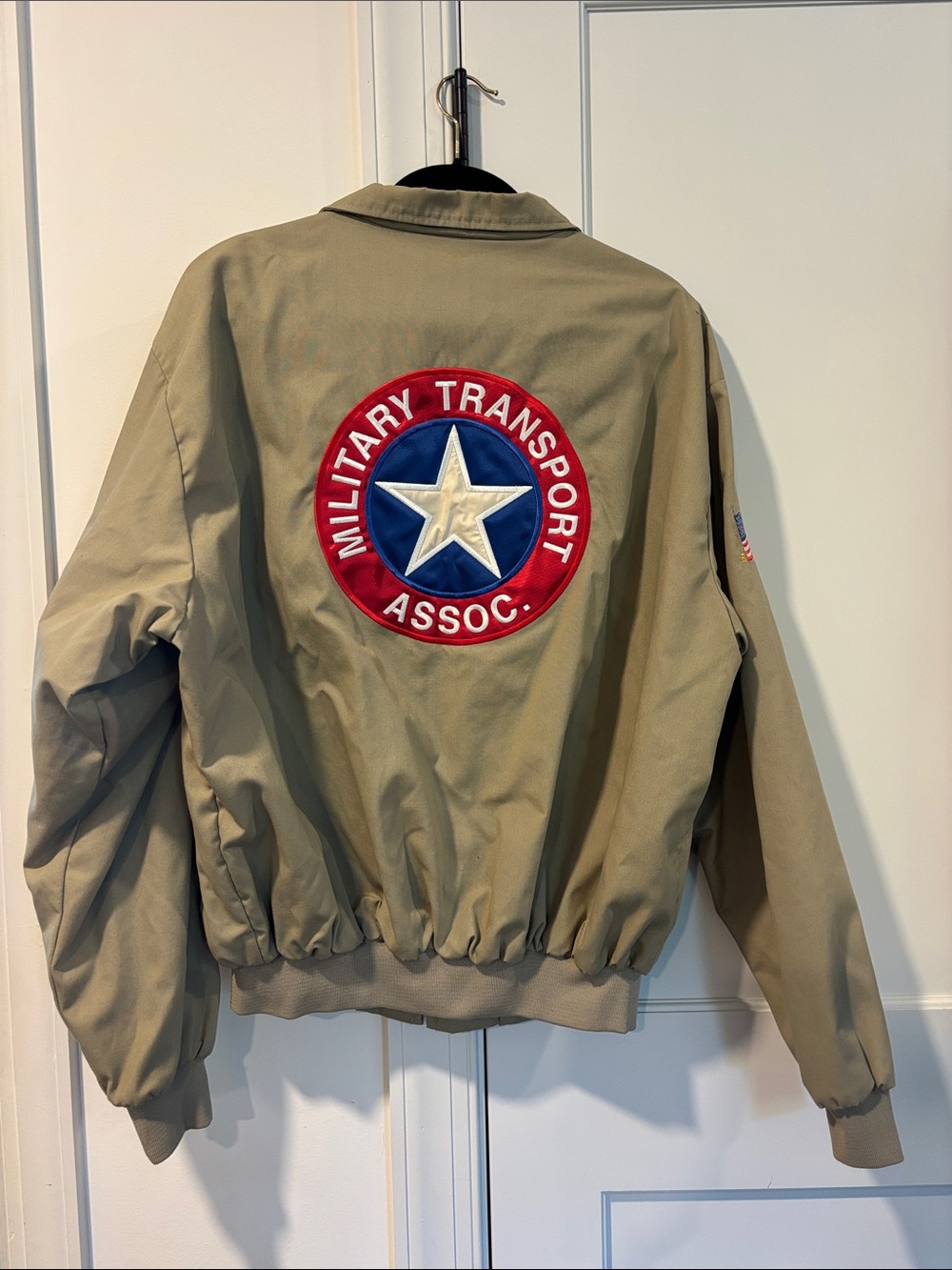 Vintage WestArk Military Transport Assoc. Patch Bomber Jacket